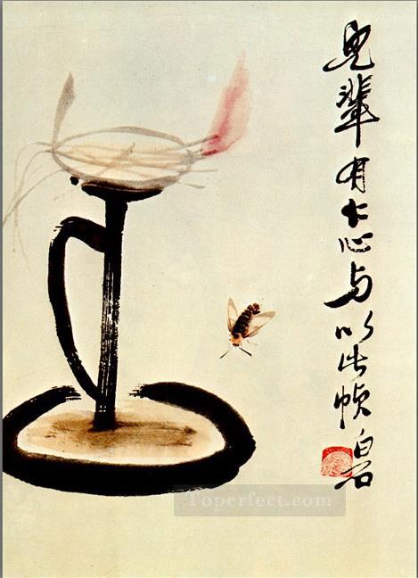 Lámpara Qi Baishi tinta china antigua Pintura al óleo